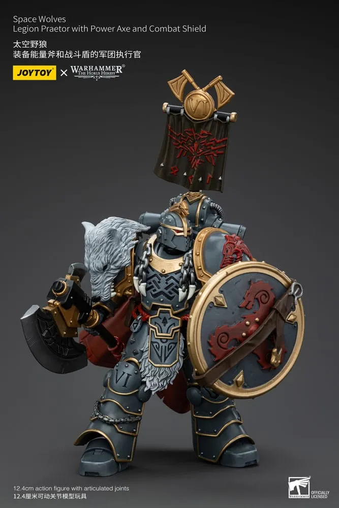 Warhammer The Horus Heresy Action Figure 1/18 Space Wolves Legion Praetor with Power Axe and Combat Shield 12 cm